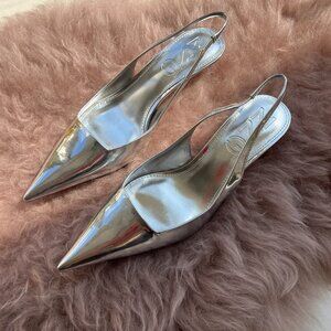 Mango Women's Metallic Pointed Heels Size 8.5 (US)
